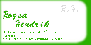 rozsa hendrik business card